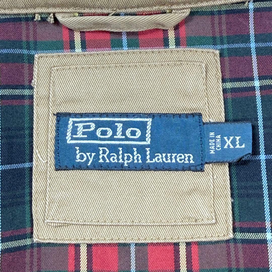 希少 ポロラルフローレン スイングトップ ベージュ XL 裏地チェック ポニー
