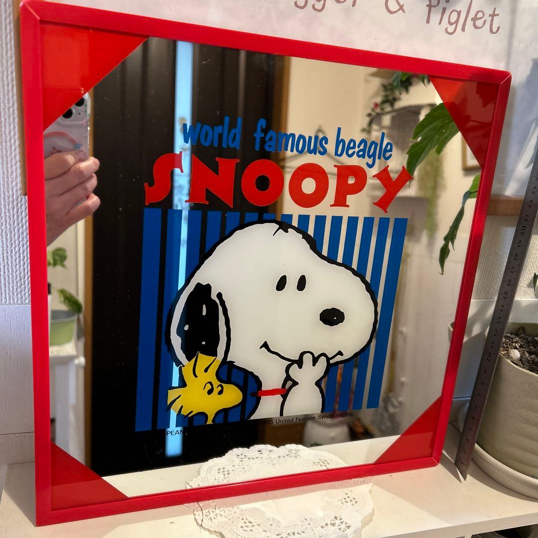 昭和　オールドSNOOPY スヌーピー　パブミラー　アンティーク