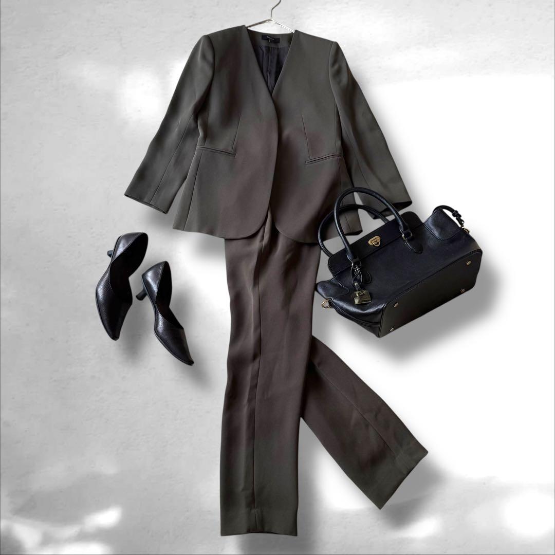 Theory セオリー　SYNTHETIC CREPE パンツスーツ　グリーン