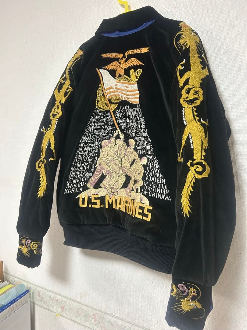 WAREHOUSE硫黄島スカジャン別珍リバーシブル　サイズ36 ベロア