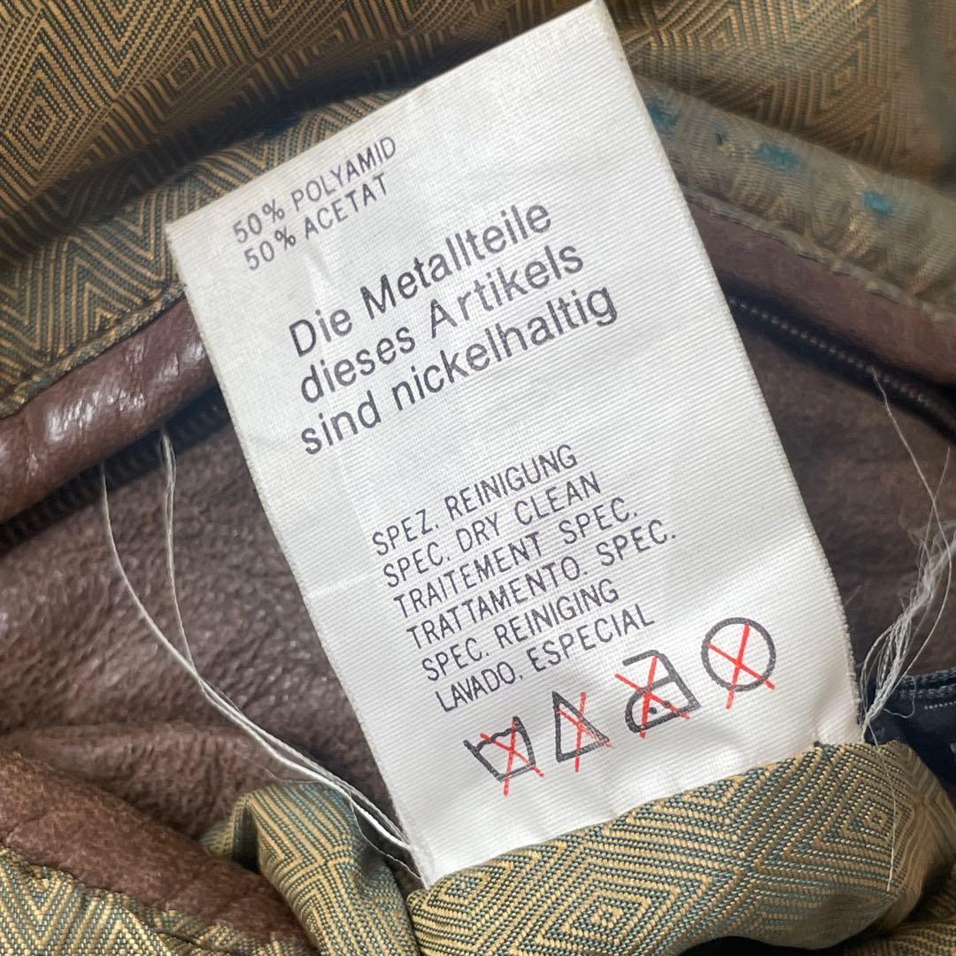 80s ヴィンテージ 本革 ダブルカラーレザージャケット ブラウン 52