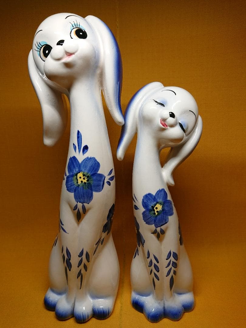 【美品】ビンテージ　いぬ　犬　陶器　置物　インテリア　工芸品　美術品　A1645