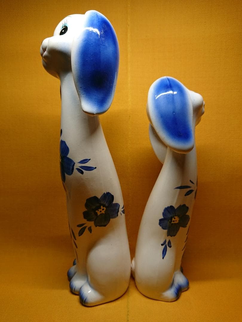 【美品】ビンテージ　いぬ　犬　陶器　置物　インテリア　工芸品　美術品　A1645