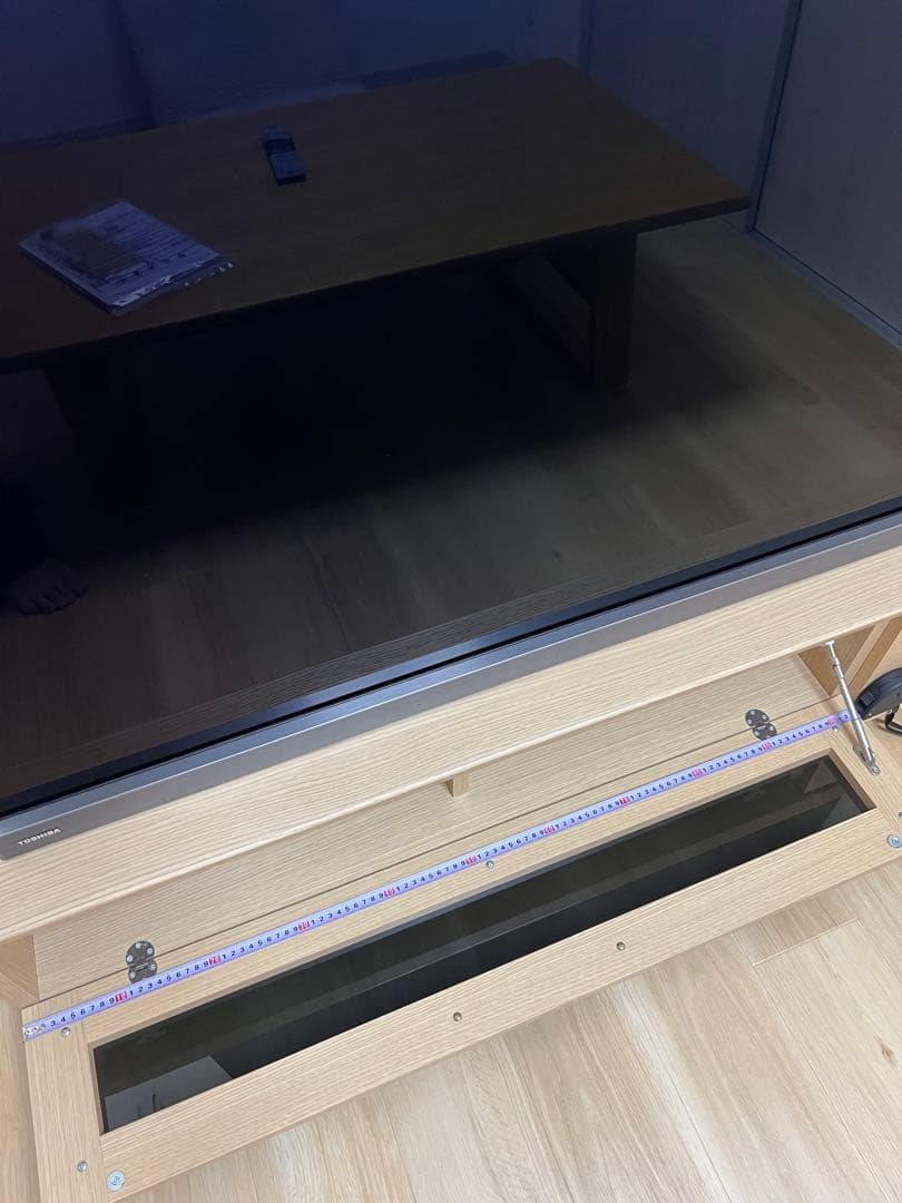 ニトリ　木製テレビ台 モダンデザイン 収納付き