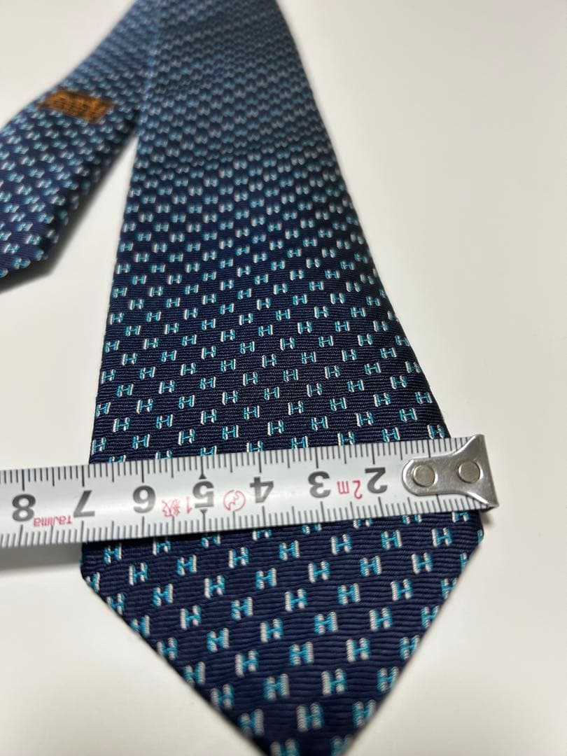 エルメス　HERMES フランボワイヤン・ウェブネクタイ　H柄