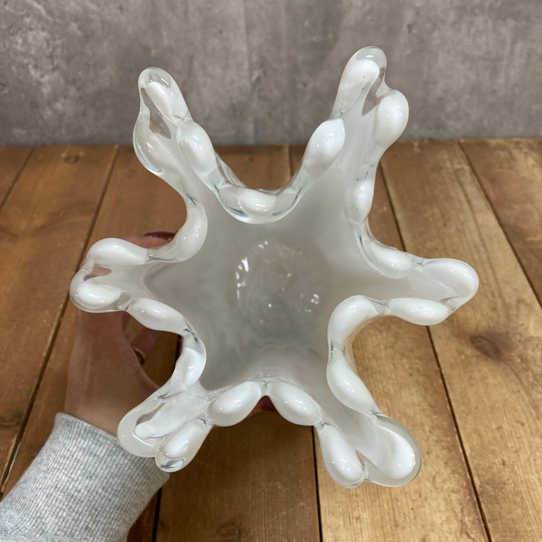 A-壁 【希少】KURATA Craft Glass 手づくり 花瓶＆小物入れ