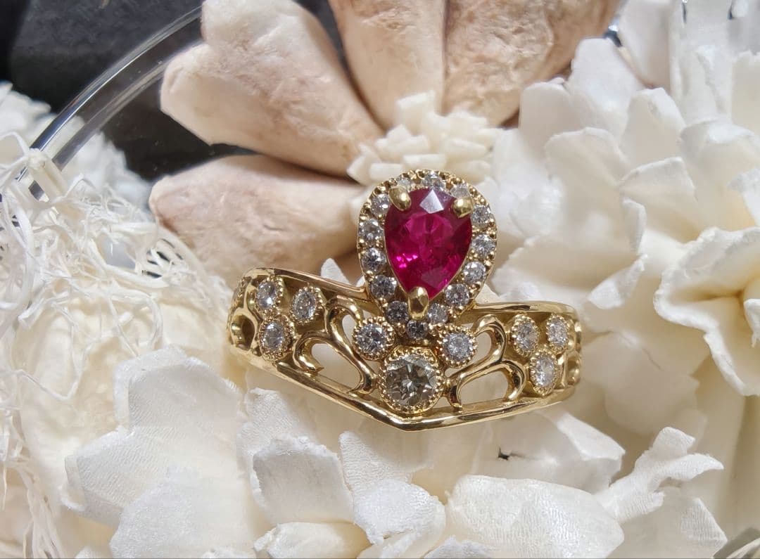 タイムセール❗️k18ルビーダイヤモンドリング