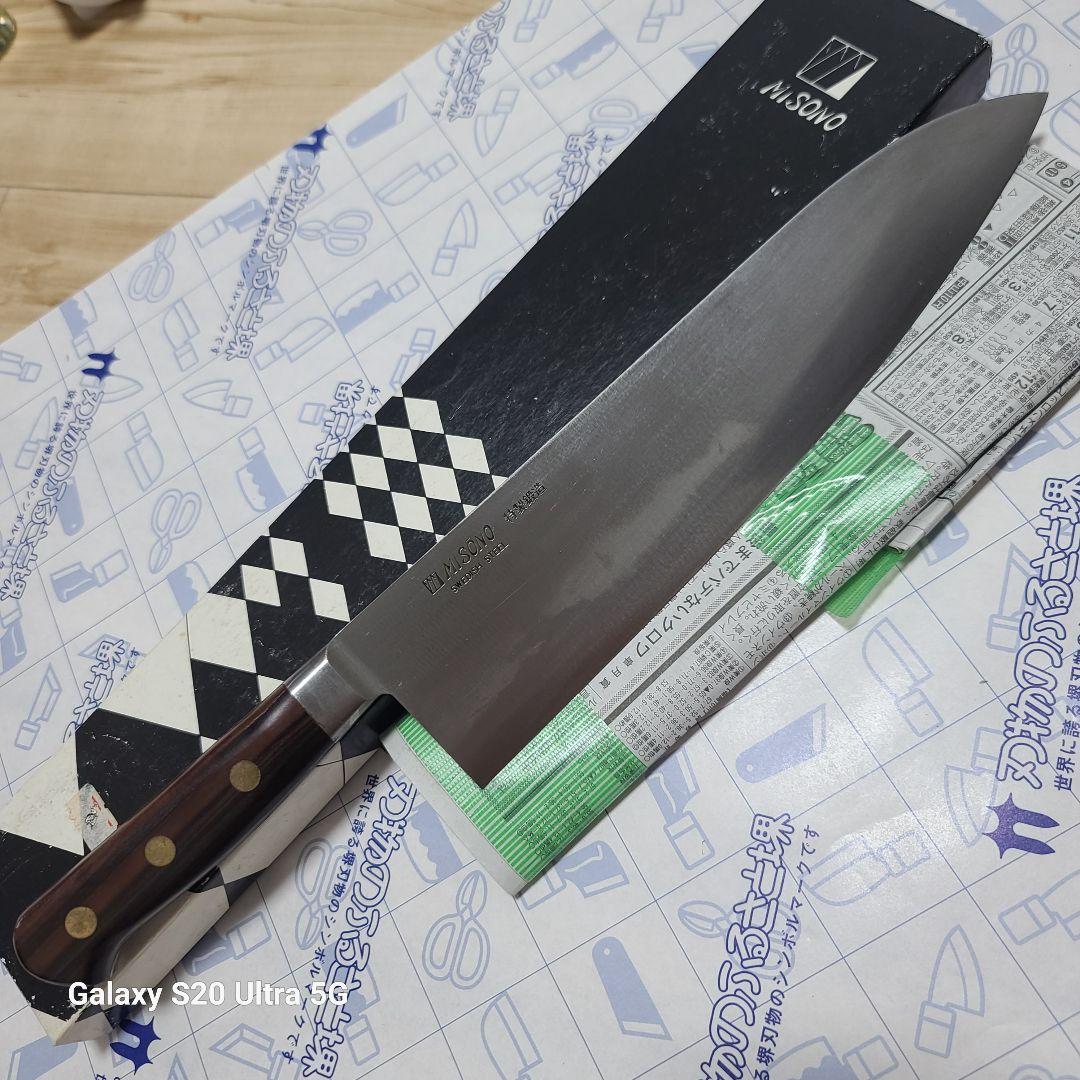 スウェーデン鋼シリーズ 洋出刃 ツバ付 (両刃) 27,8cm 黒檀柄