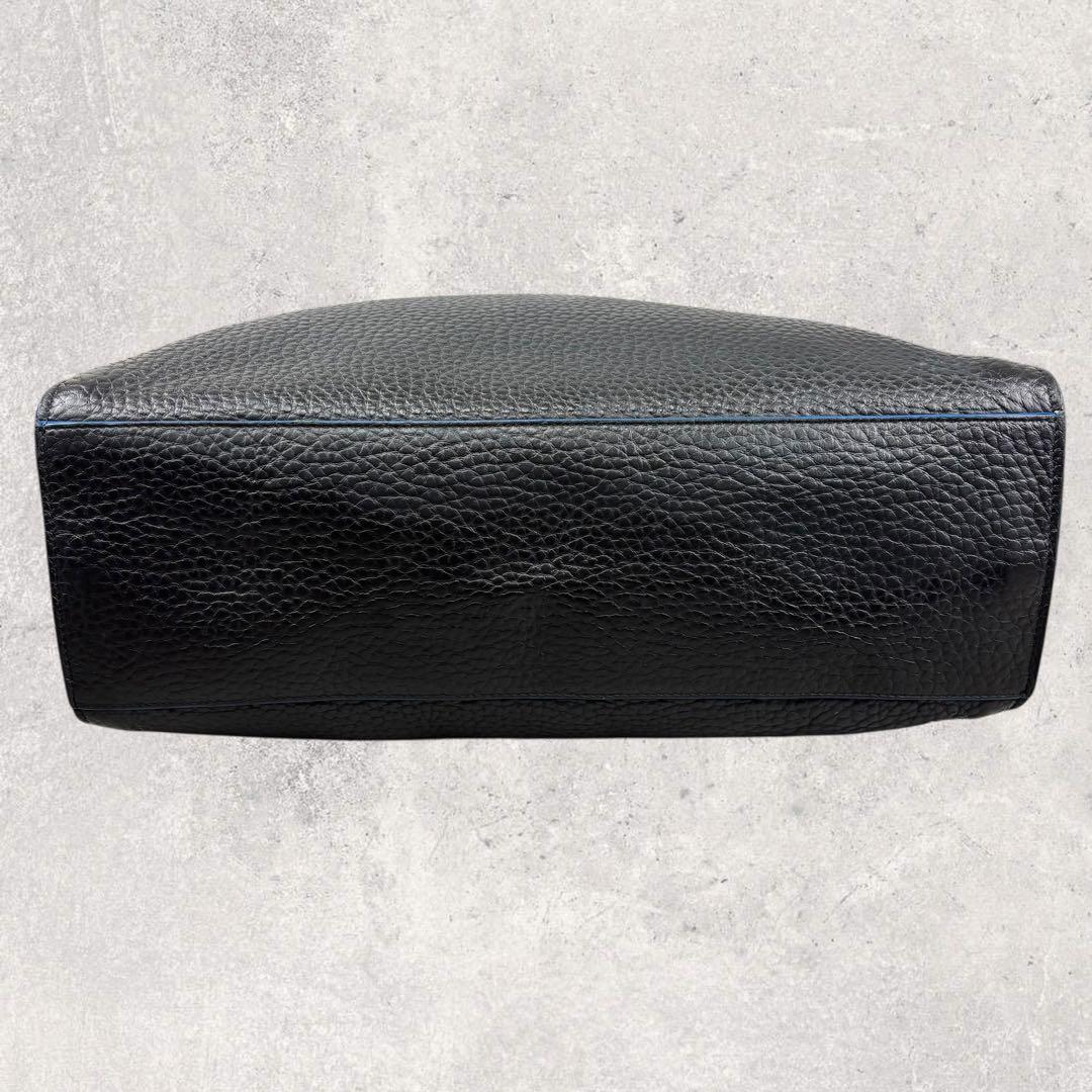 ホーネットフルラ ジョーヴェ レザー トートバッグ ハンドバッグ　黒×青