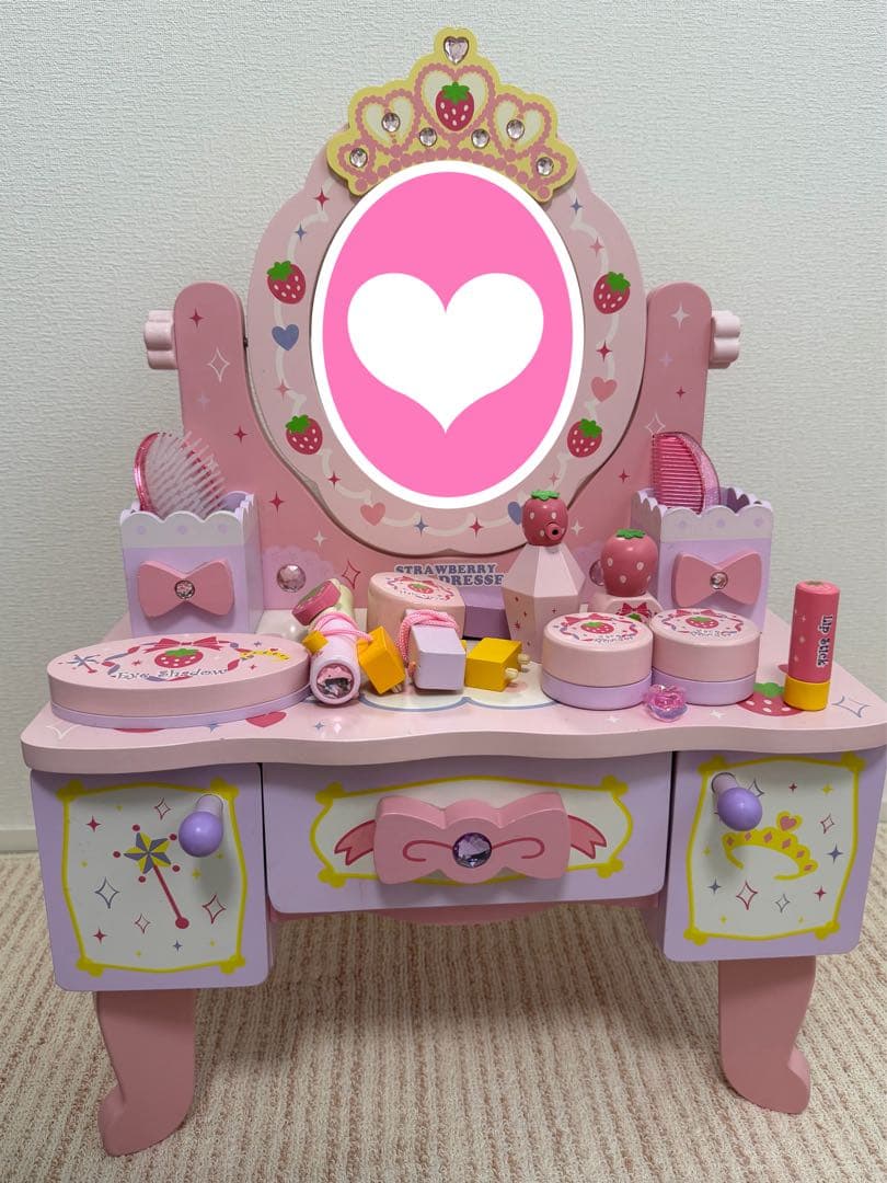 マザーガーデン　野いちごティアラドレッサー　木製　ドレッサー　パープル　ピンク