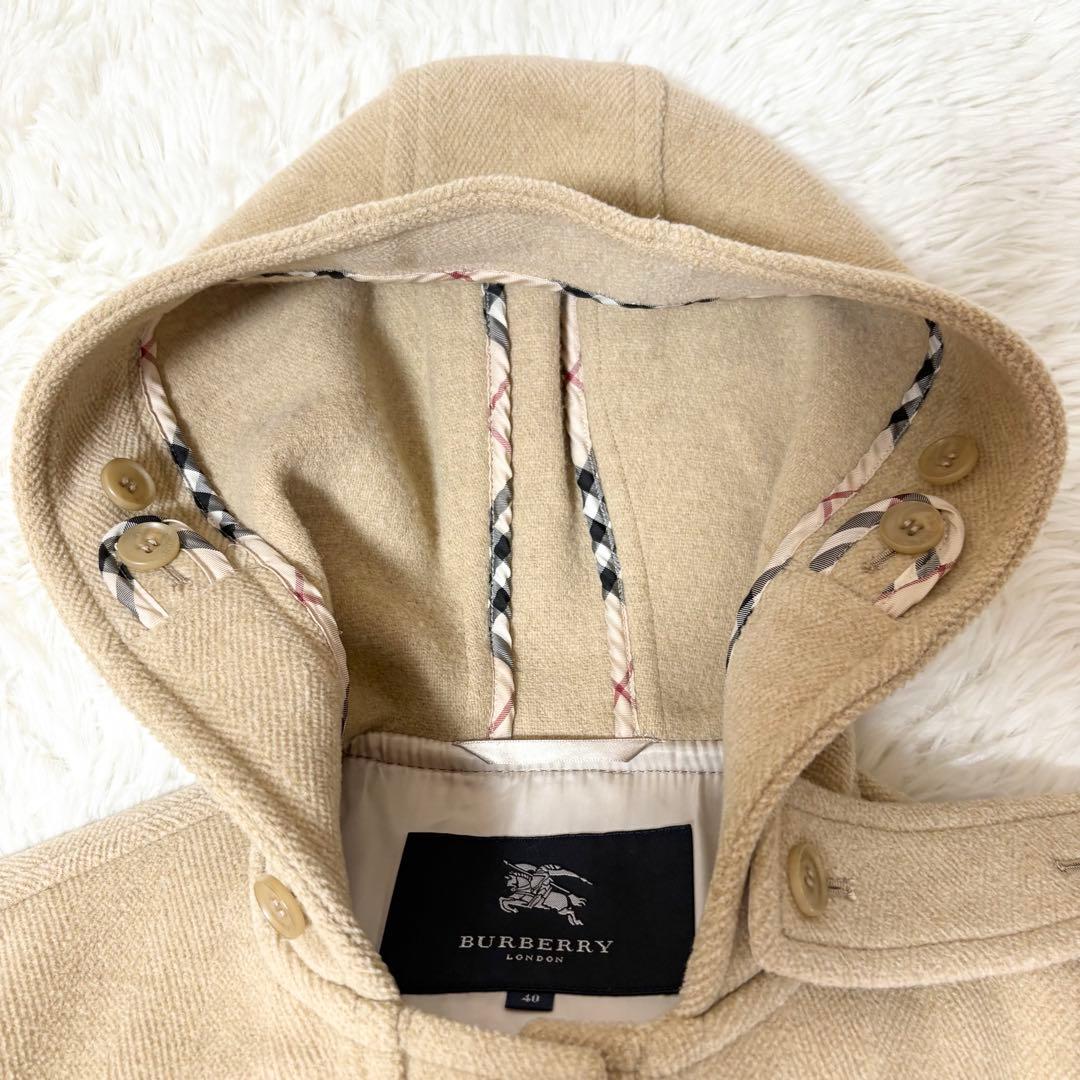 バーバリーロンドン フード付き ロングダッフルコート キャメル サイズ40