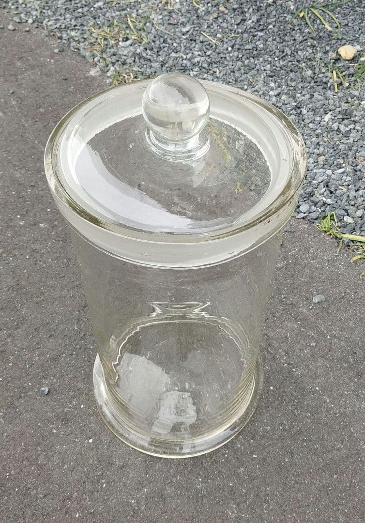 標本瓶 蓋付 ガラス瓶 約27×49H cm 保存瓶 昭和レトロ カフェ