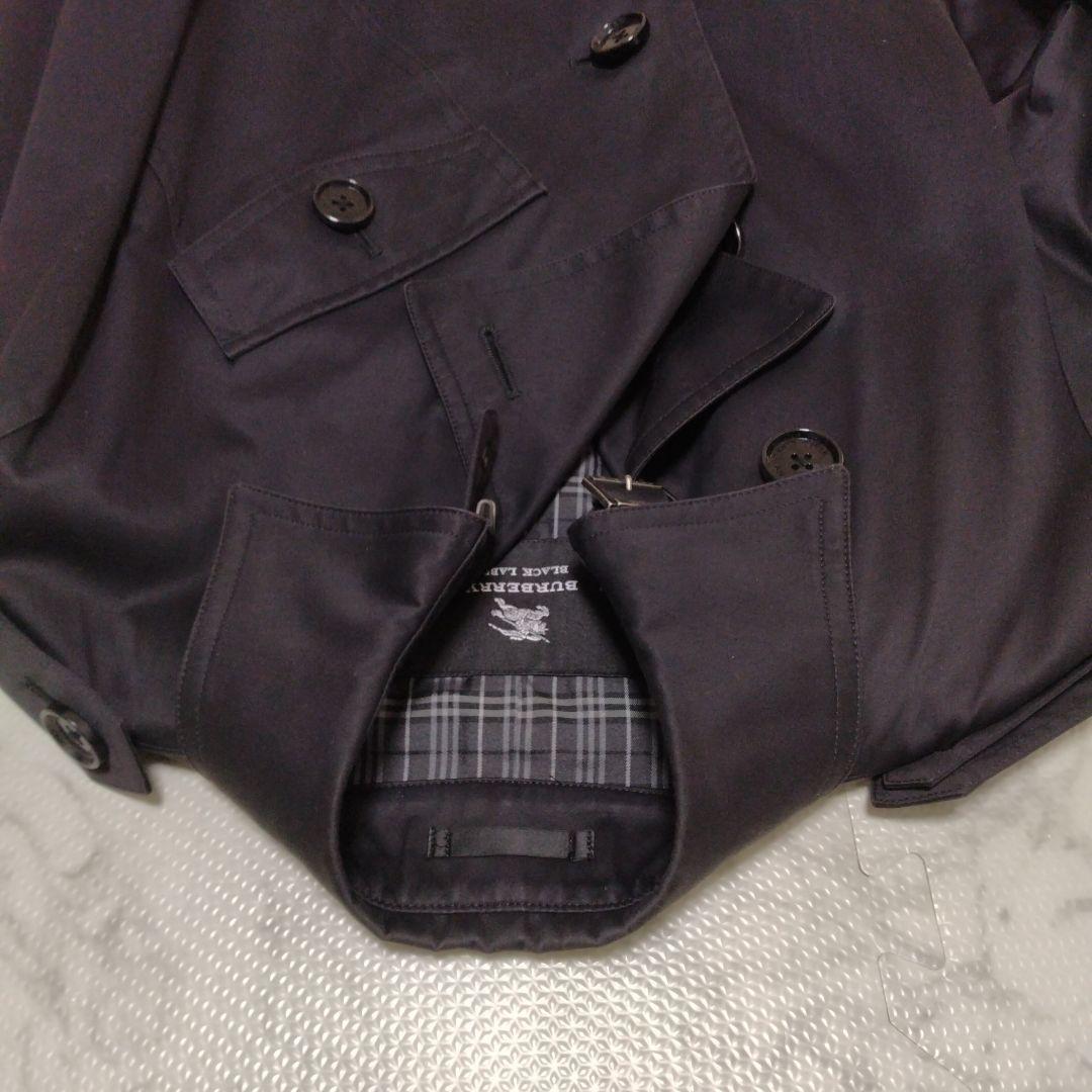 バーバリー ブラックレーベル トレンチコート チェックベルト ブラックサイズS