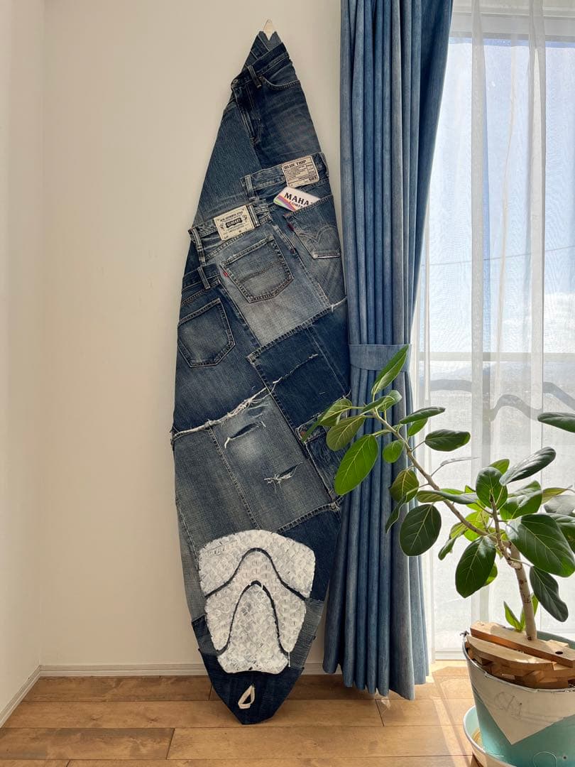 サーフボード インテリア 置物 ハワイアン デニム SURF サーフィン