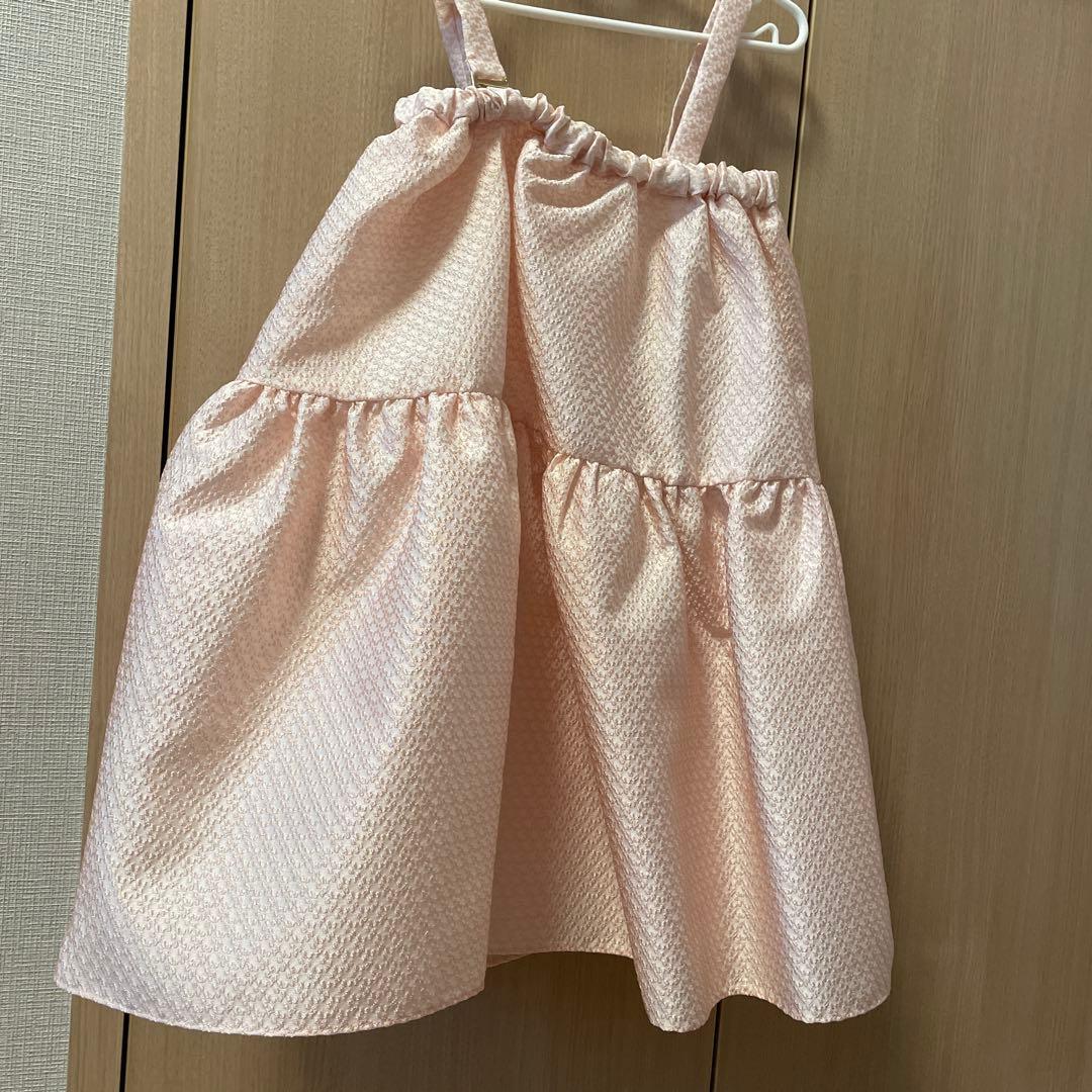 アミカキッズ　クチュールワンピース 7M-7Y ピンク