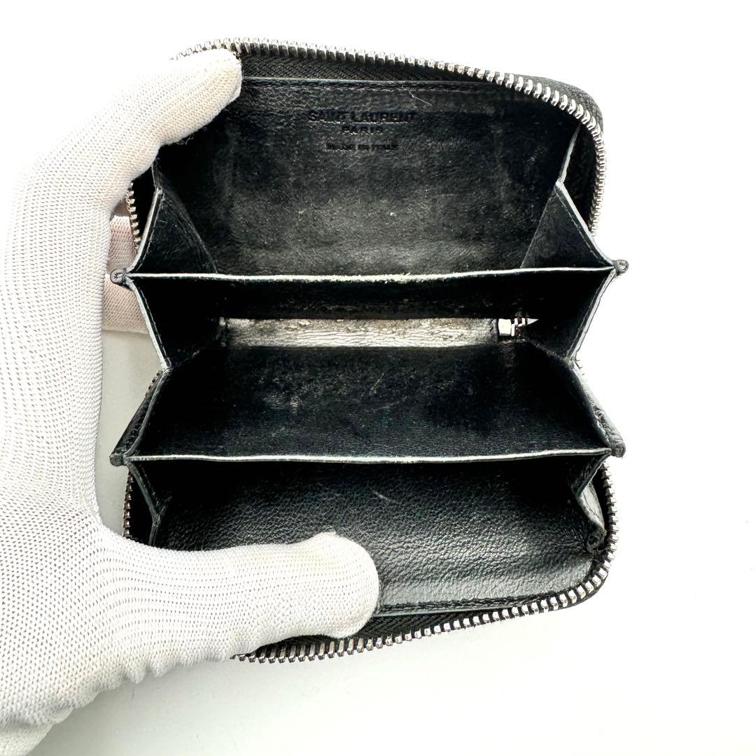 SAINT LAURENNT サンローラン　ケース　クロコ型押し　ブラック