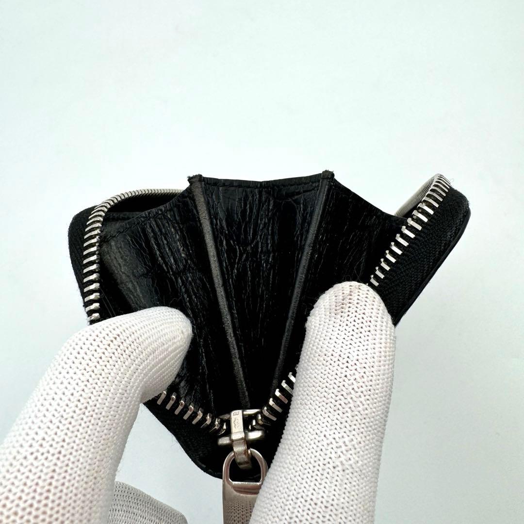 SAINT LAURENNT サンローラン　ケース　クロコ型押し　ブラック