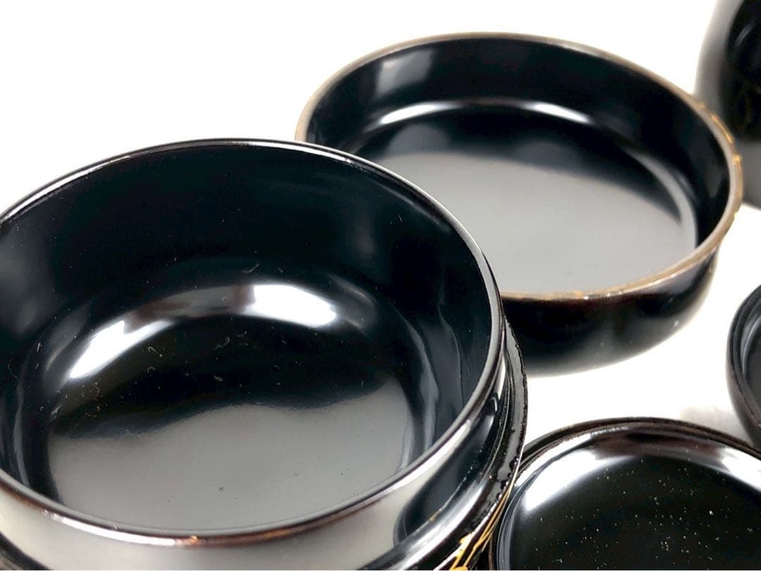 割引❣️『虎』塗師 岡本 陽斎 七宝蒔絵 黒塗 利休茶箱 共箱 （1F箱⑤）