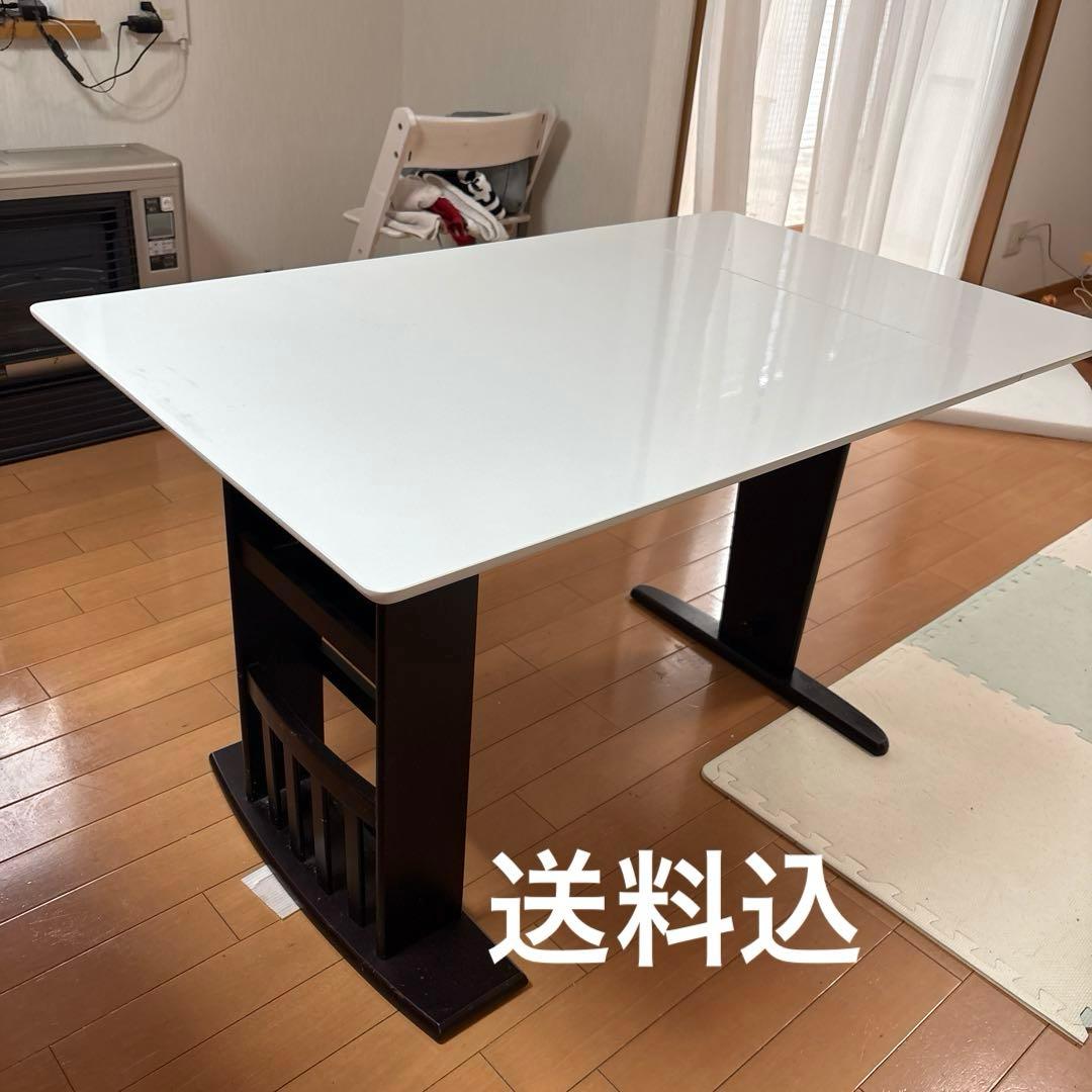 伸縮式2wayダイニングテーブル ホワイト120cm