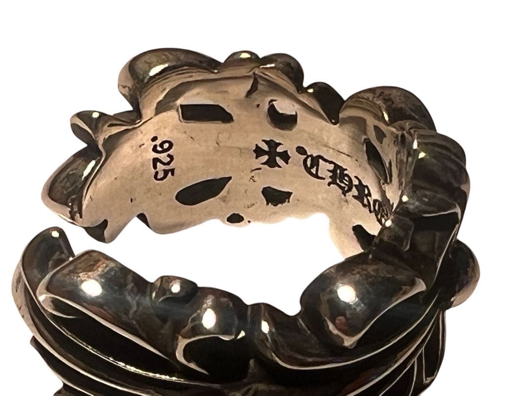 新品　未使用　クロムハーツ ダブルフローラルクロスリング　US 7号　シルバー