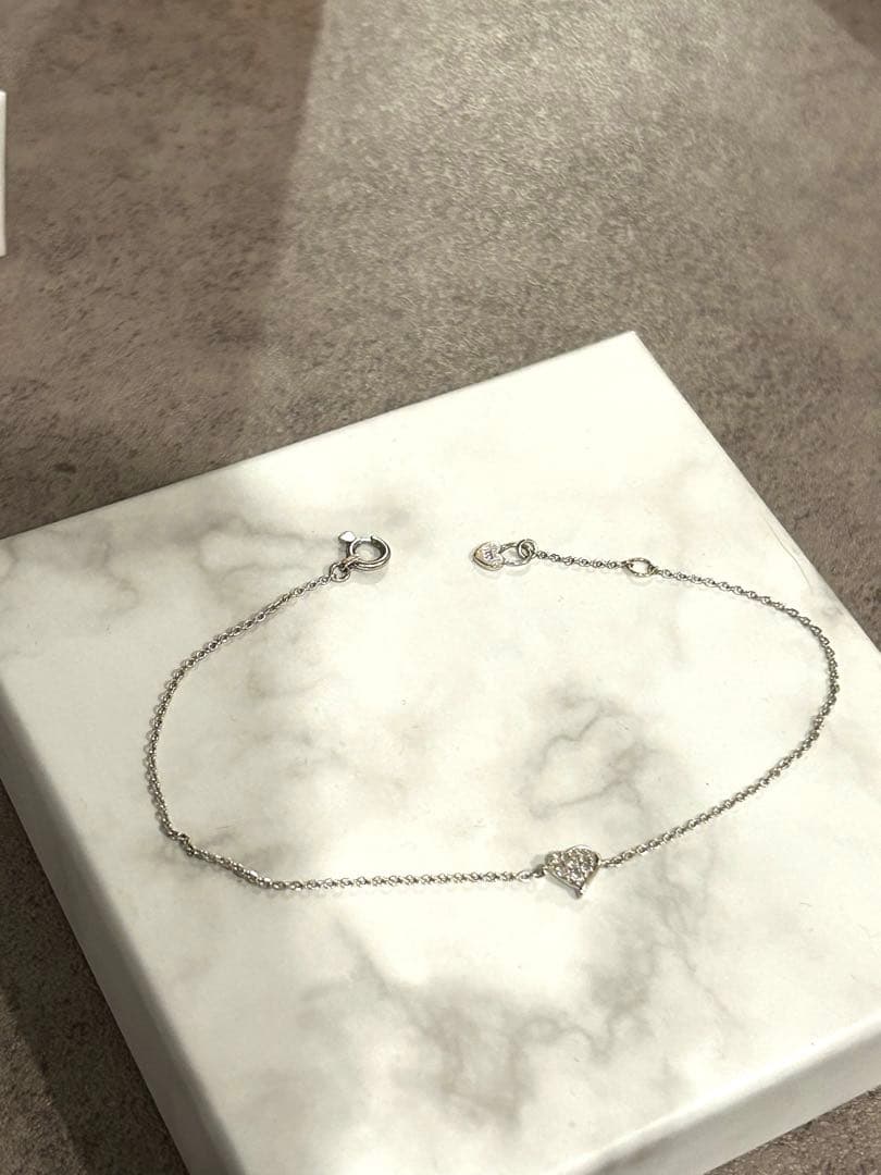 STAR JEWELRY K10 WGダイヤモンド　ハート　ブレスレット