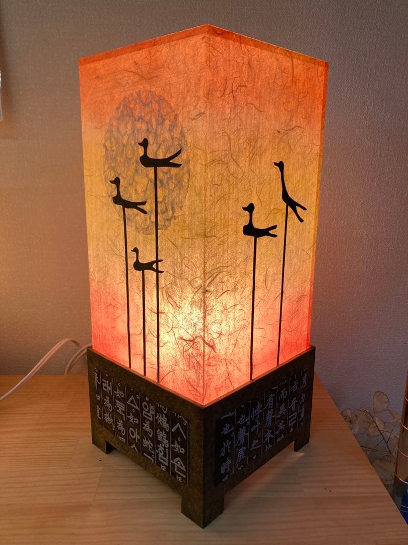 韓紙工芸品，月明かりの鵲