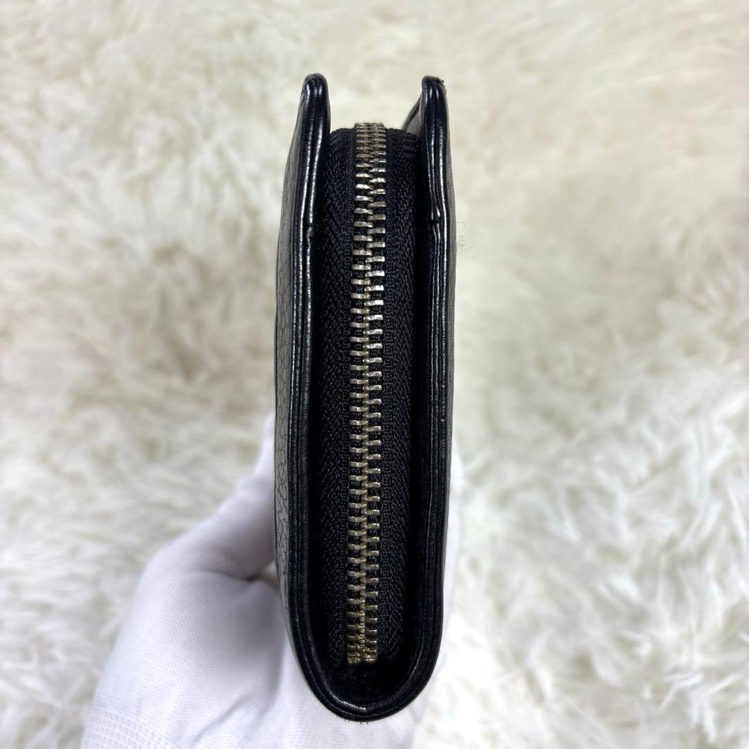 美品✨DIESEL オールレザー キルティング 長財布 ブラック メタルロゴ