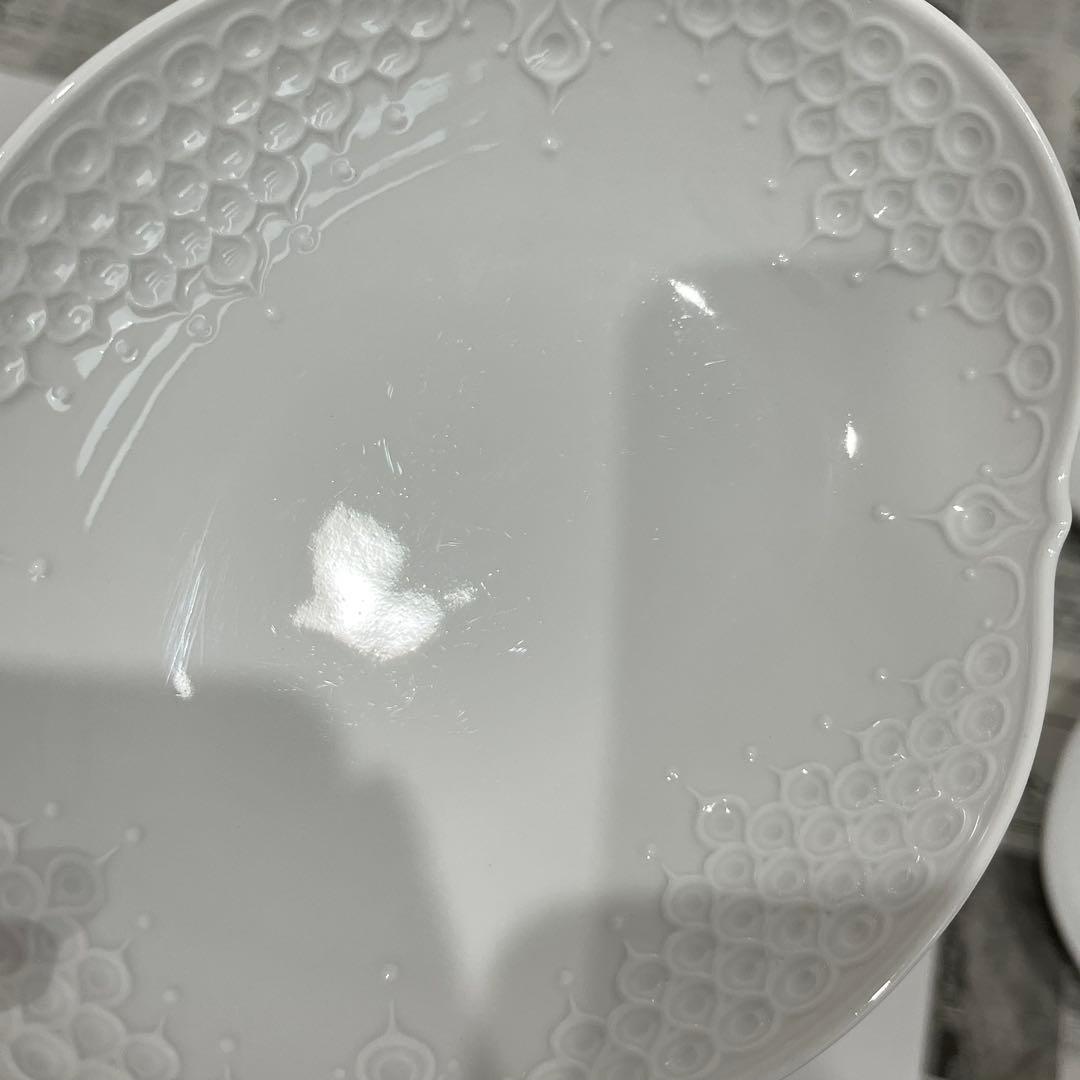 マイセン ホワイトレリーフ オードブルディッシュ 4枚セット