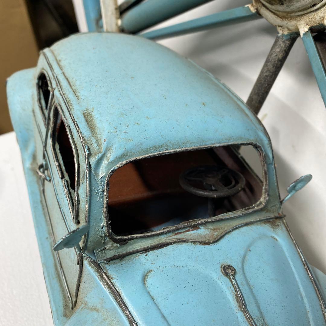 壁掛け飾り　ブリキ製ワーゲン付きハンドルディスプレイ