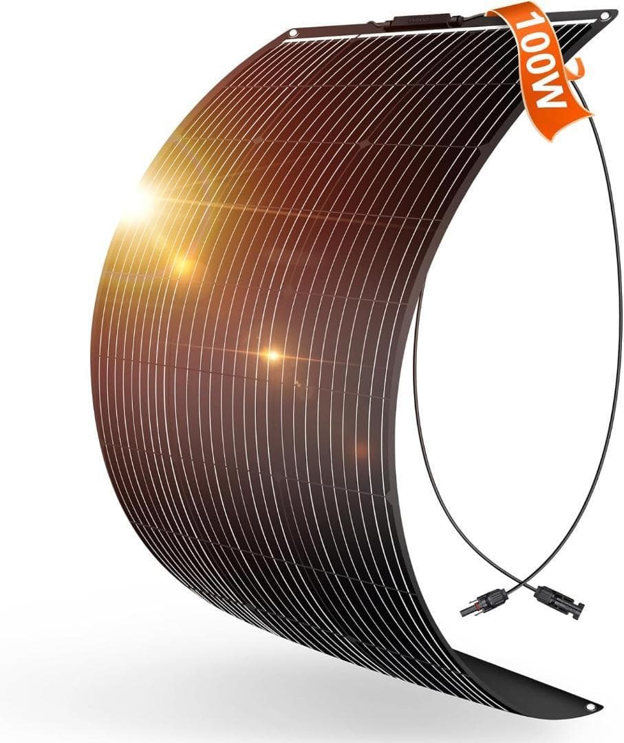 DOKIO ソーラーパネル 100Wフレキシブル 18V 単結晶 超軽(4枚)