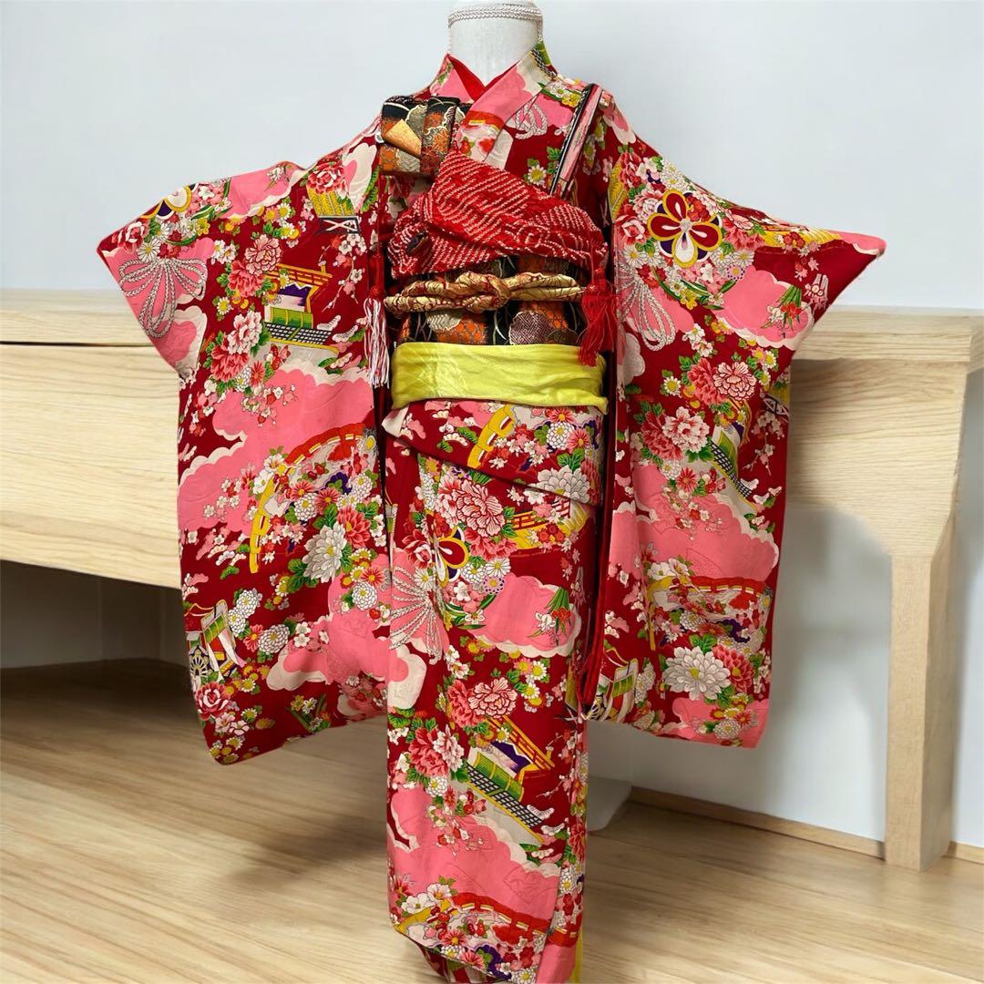 豪華アンティーク着物　七五三着物セット　七五三　3歳5歳7歳着物大正ロマン