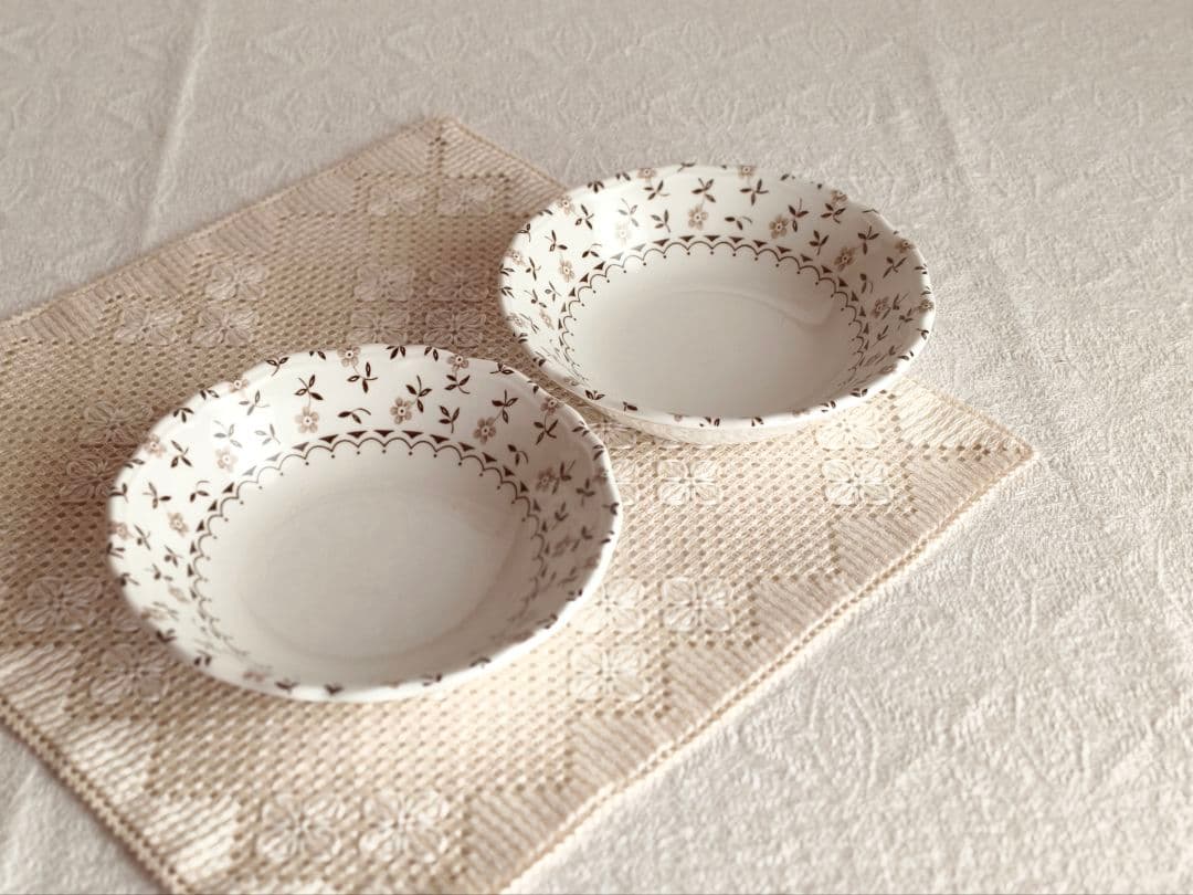 【mkuさま】vintage plate ❀ 優しい 小花柄の 深皿 a