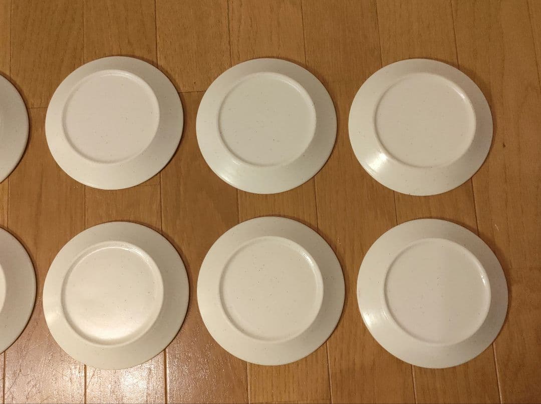 陶器 小皿 10枚セット 約14cm 白粉引（黒い斑点） ⑥