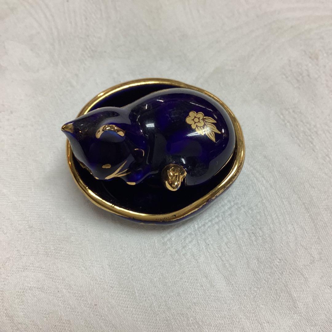 LIMOGES　CASTEL　リモージュ　猫の置物　フランス製　4ｃｍ　猫