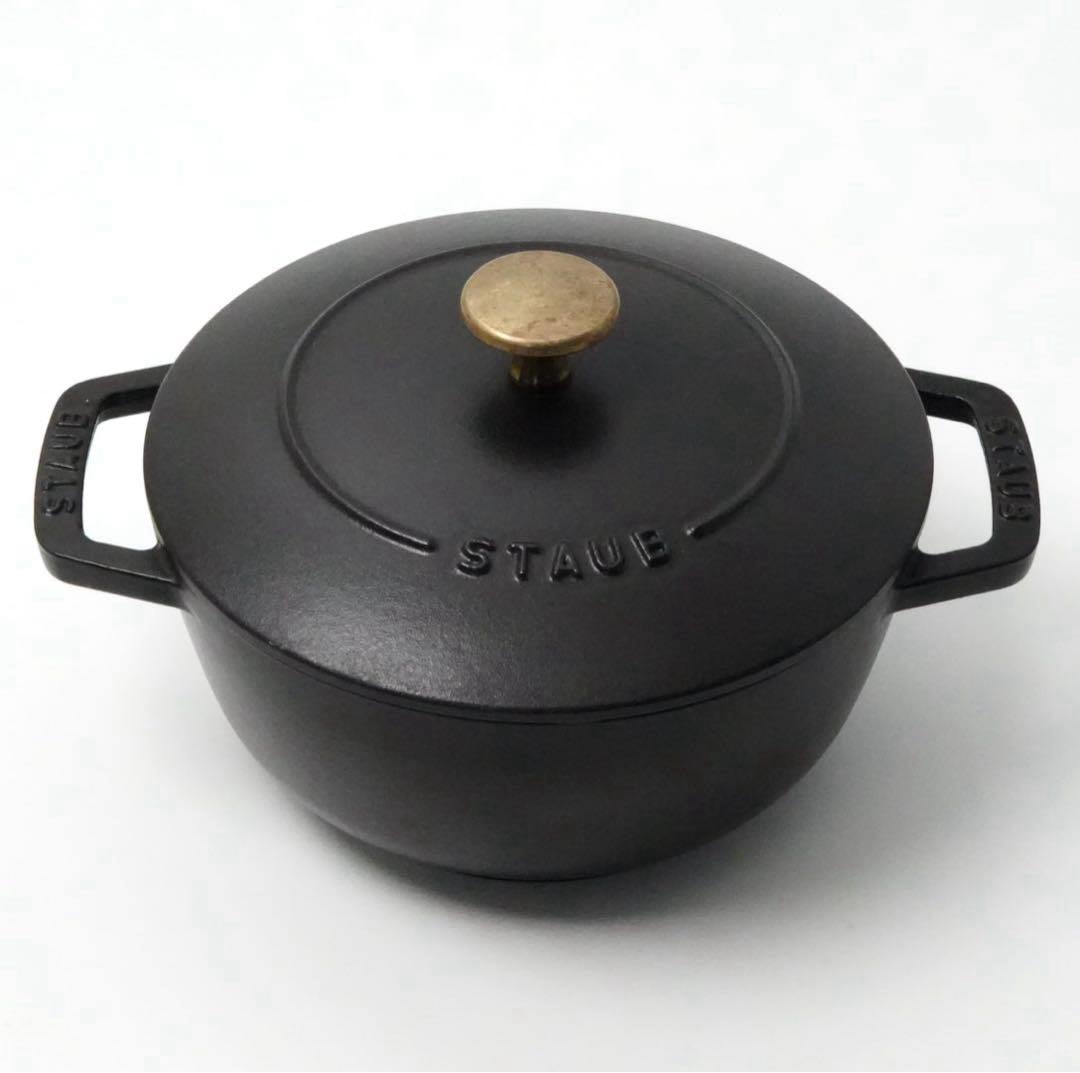 【美品】ストウブ staub Wa-NABE M 18cm ブラック