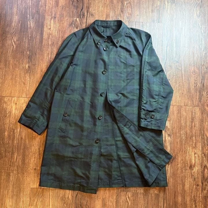 【古着】BROOKS BROTHERS コート ブラックウォッチチェック L