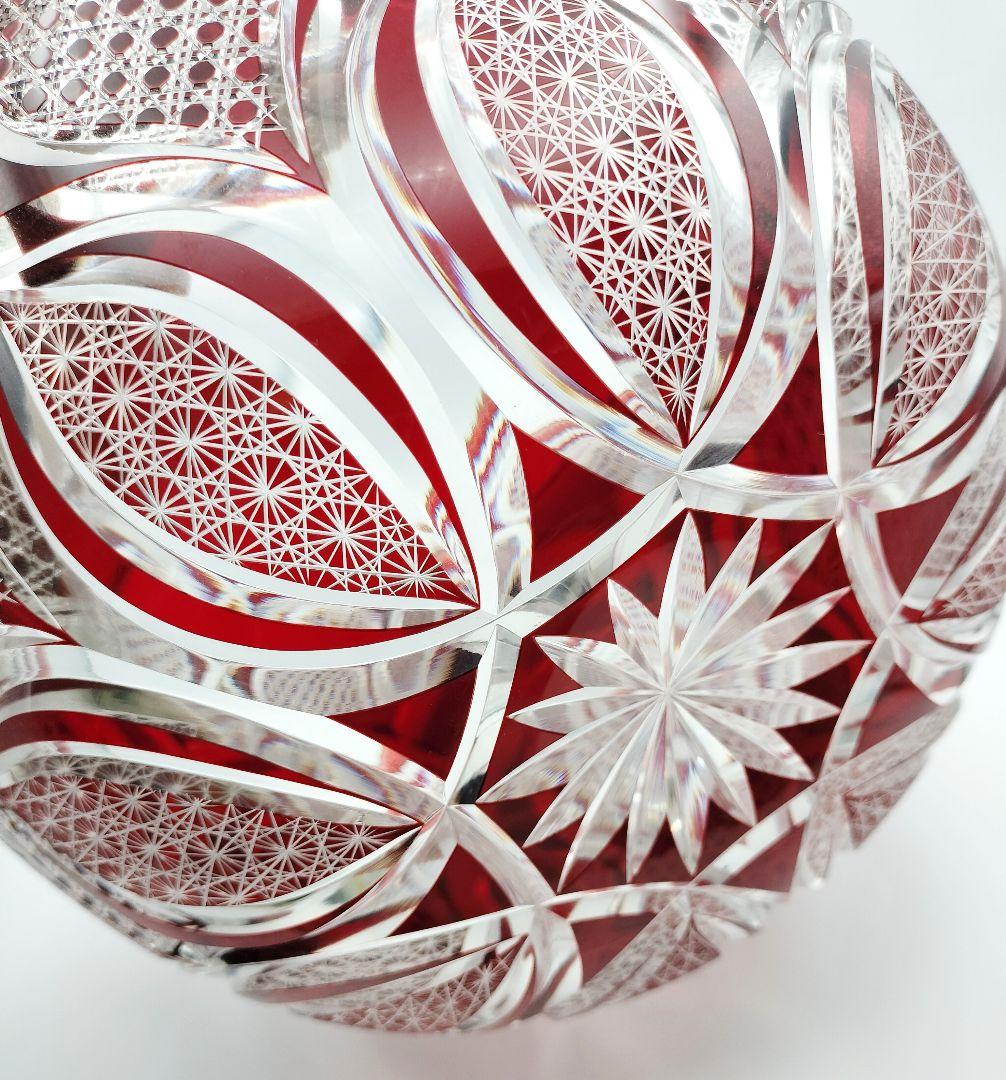 超希少品☆一点物 江戸切子 特作 紅華大鉢 熊倉隆一 華硝（江戸切子、薩摩切子）