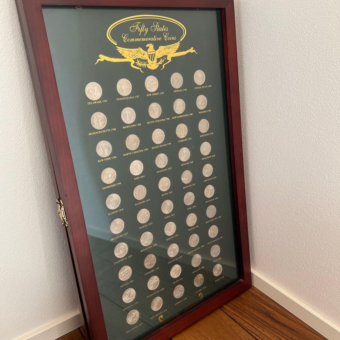 アメリカ50州25セント　額装込み＊良い評価が5以上の方のみご購入ください