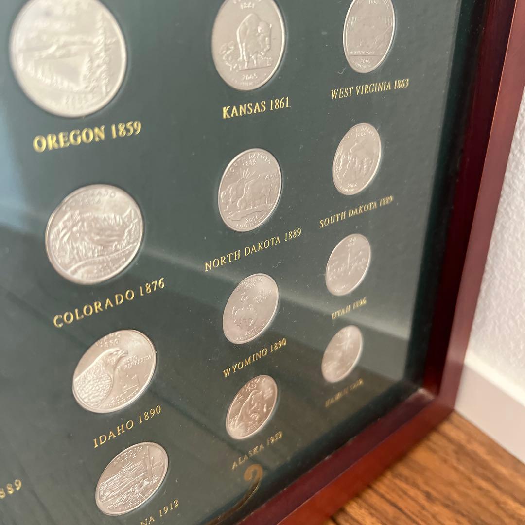 アメリカ50州25セント　額装込み＊良い評価が5以上の方のみご購入ください