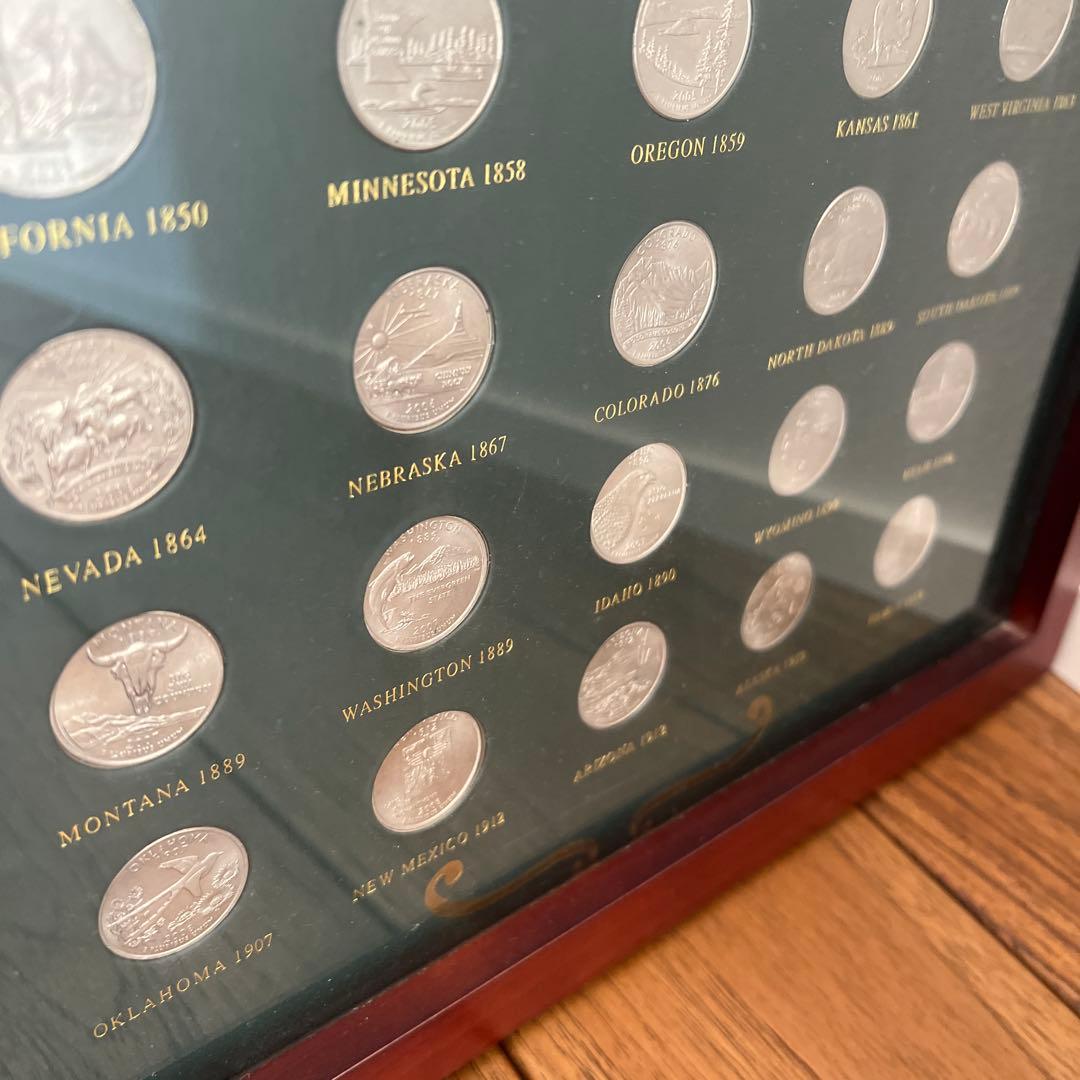 アメリカ50州25セント　額装込み＊良い評価が5以上の方のみご購入ください