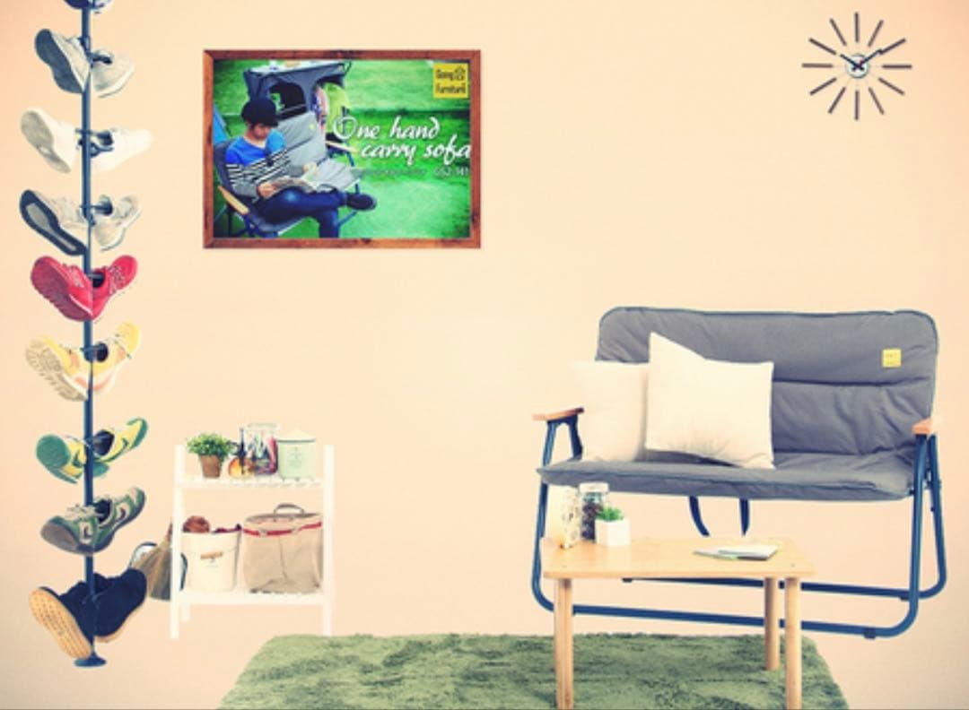 スニーカーディスプレイポール　突っ張りスニーカーラック　中古2セットまとめ売り！