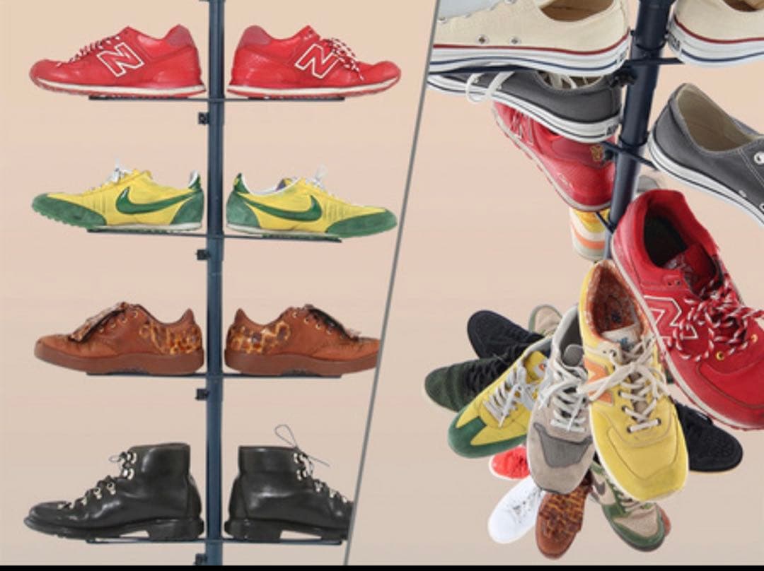 スニーカーディスプレイポール　突っ張りスニーカーラック　中古2セットまとめ売り！