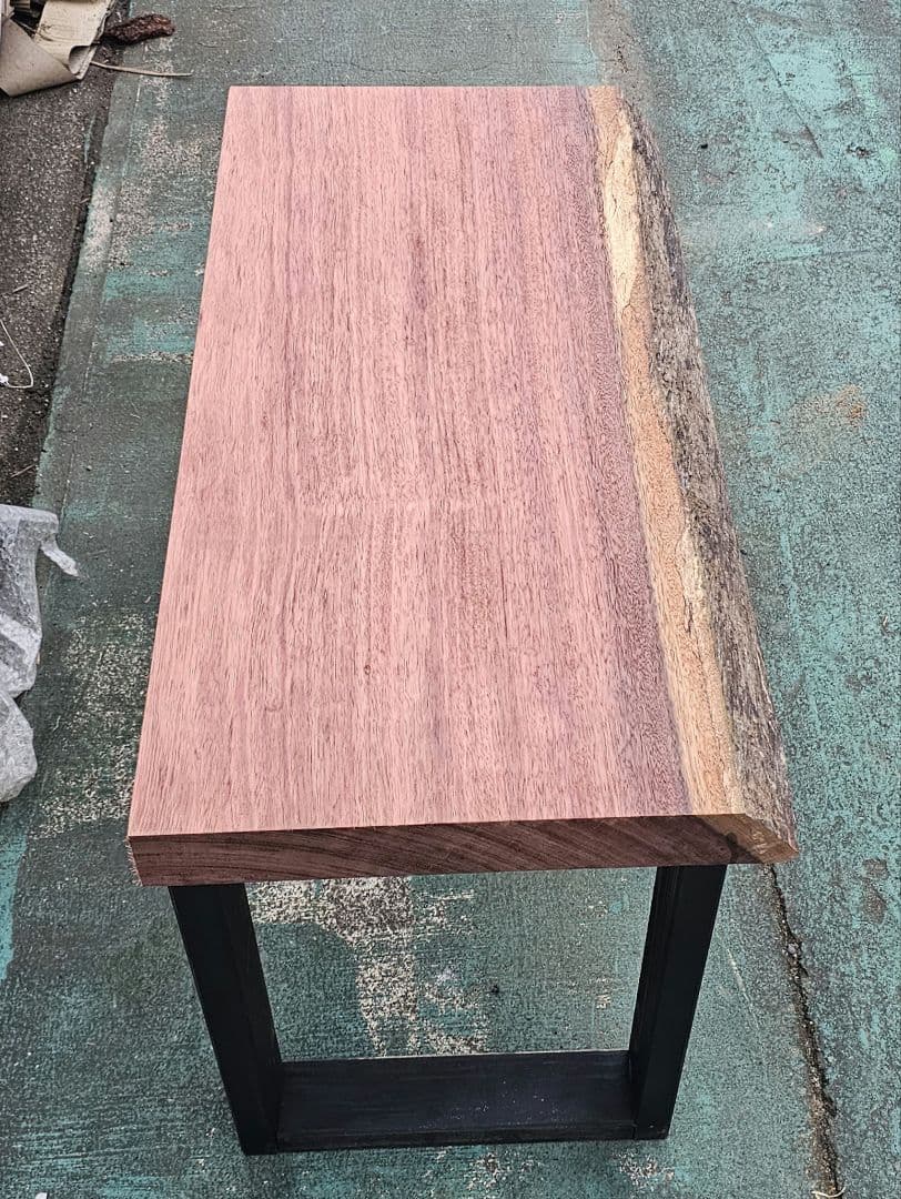 パープルハート　一枚板　カウンター　ベンチ　ウォールナット　モンキーポッド　栃