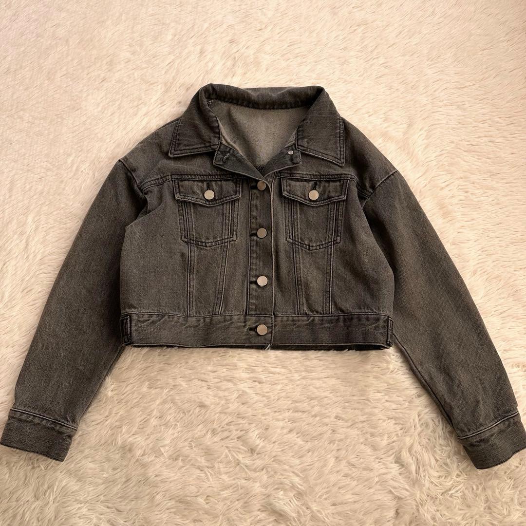 美品 グレースコンチネンタル ダイアグラム エコファーコンビ デニムジャケット