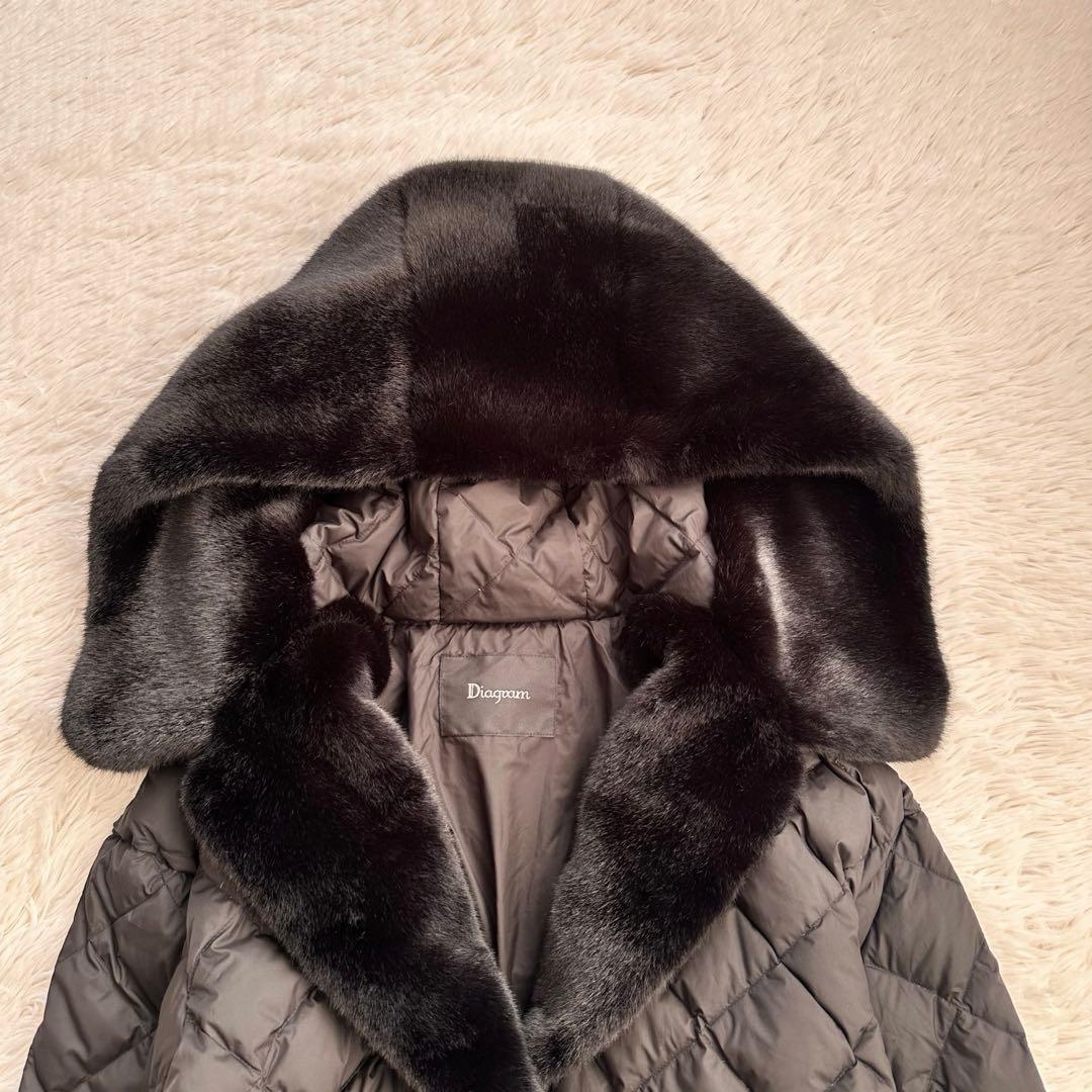 美品 グレースコンチネンタル ダイアグラム エコファーコンビ デニムジャケット