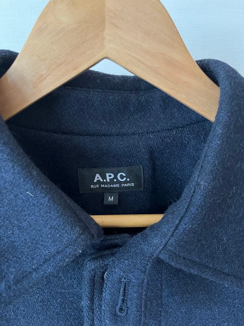 A.P.C. ステンカラーウールメルトンコート M ネイビー
