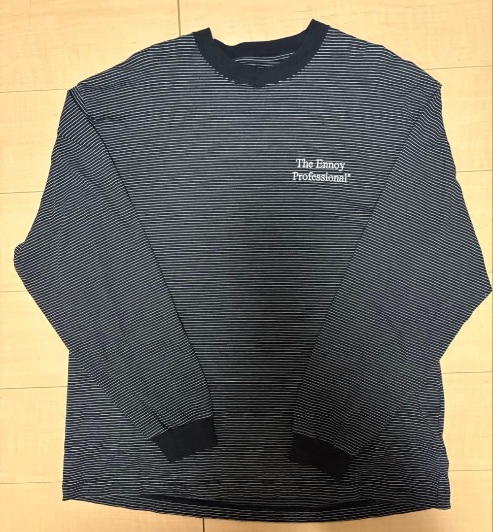 ENNOY エンノイ L/S Border T-Shirts ロンT ブラックL