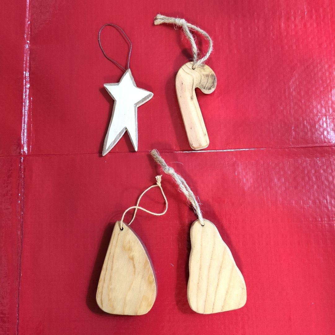 《アンファン》レア 木製クリスマスツリー＋別売り木製オーナメント4個