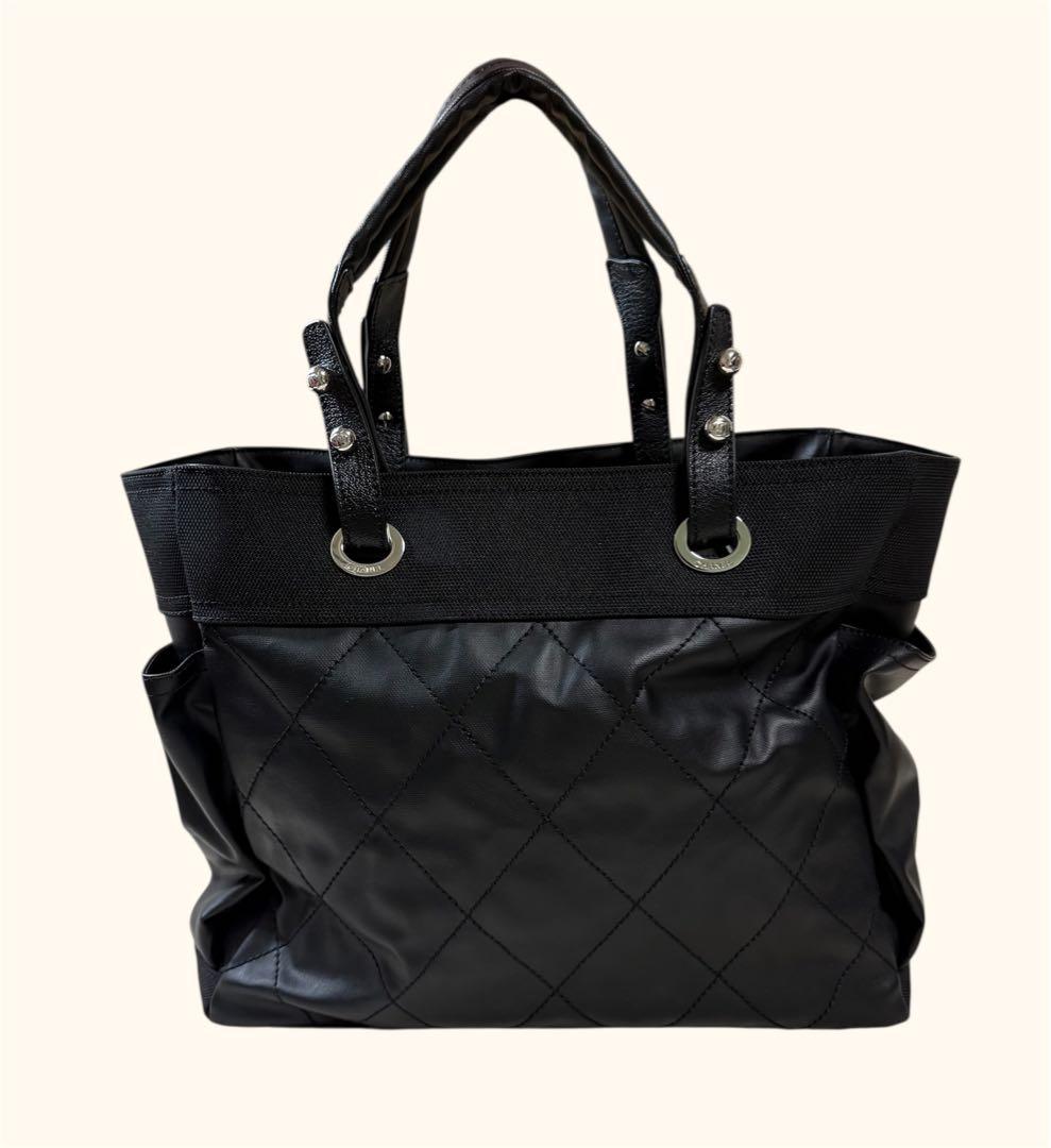 【正規品】CHANEL VINTAGE シャネル パリビアリッツ トート GM黒