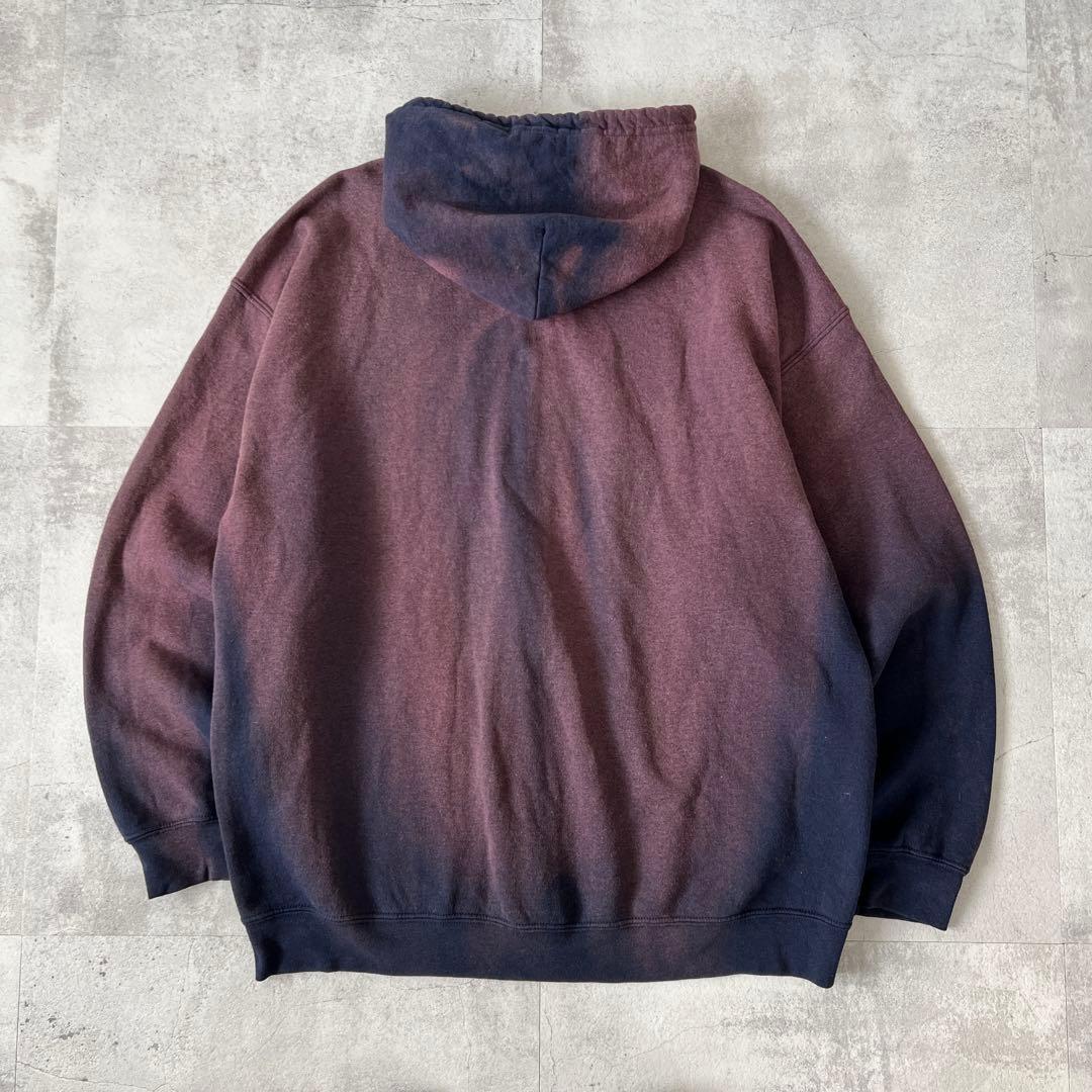 そ*ら様 一点物 Boro　鬼フェード　ボロ パーカー　ジップアップ　パープル×